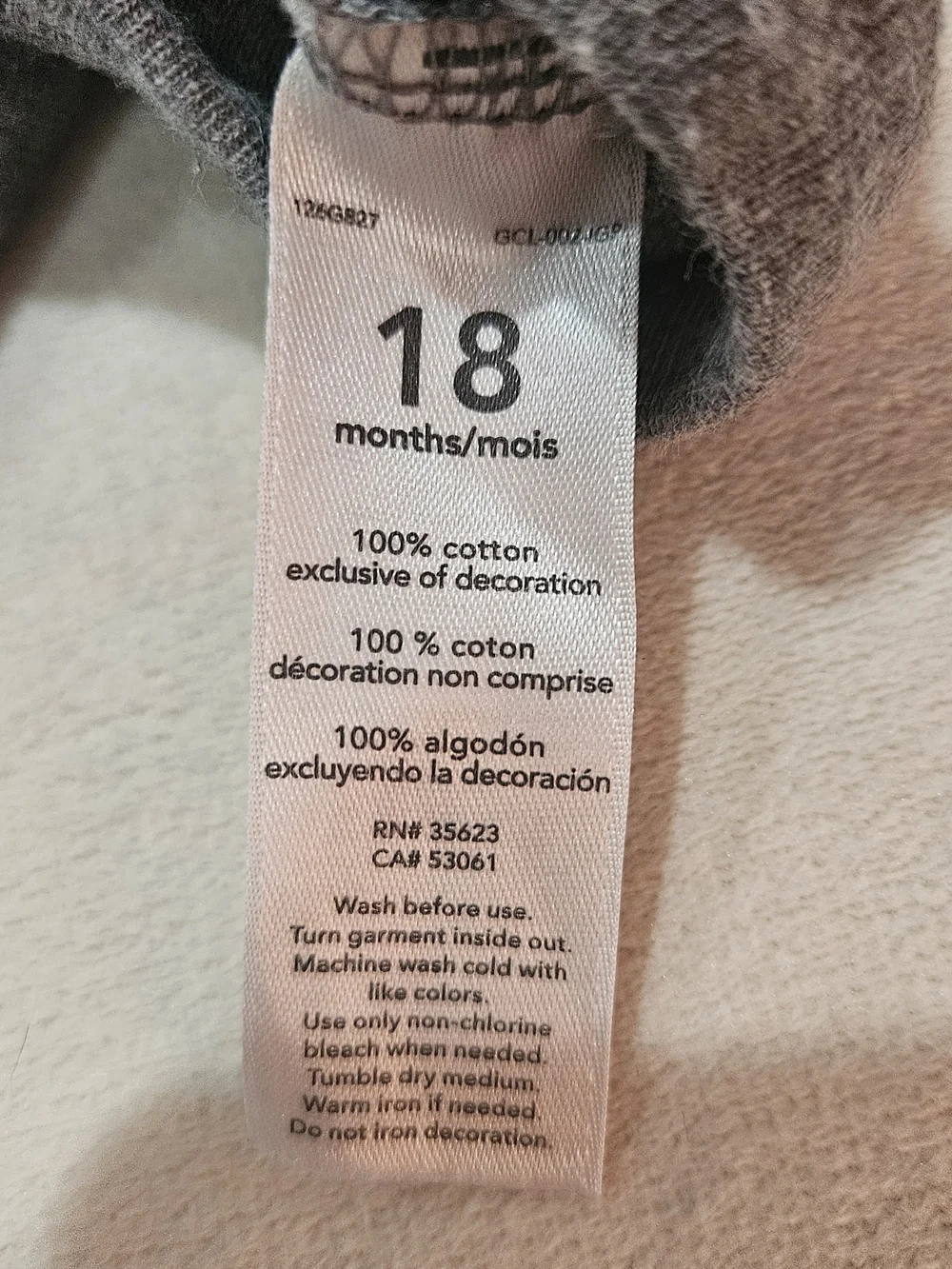 Carter's Gray Baby Bodysuit - 18 Months